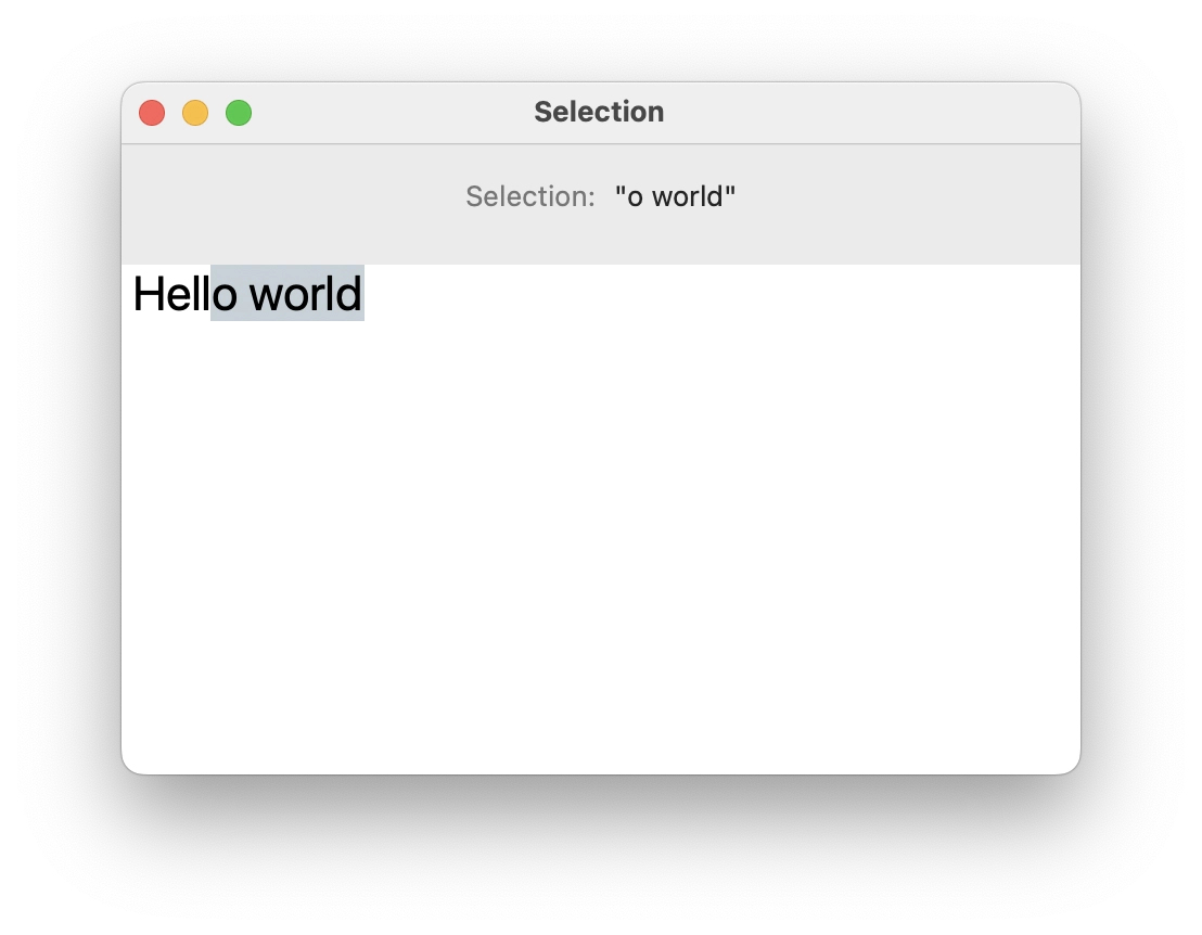 How to get selected text inside of TextEditor in SwiftUI on macOS
