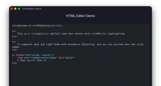 HTML Editor for SwiftUI (2025)