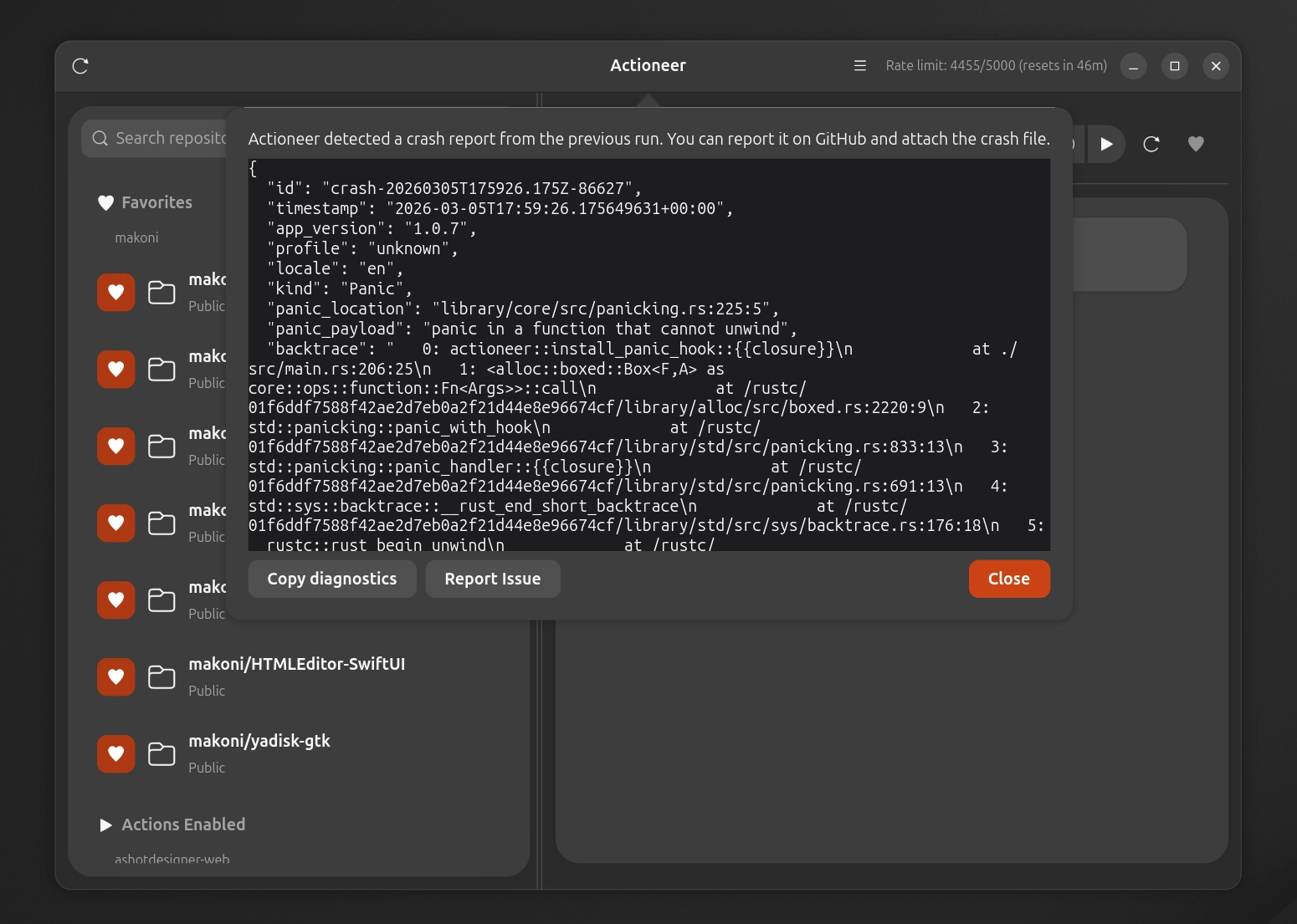 Actioneer for Linux 1.0.7
